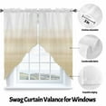 thumbnail image 3 of Beige White Gradient Swag Curtain Valance for Windows, Abstract Ombre Texture Modern Art Window Treatments Short Swag Topper for Kitchen Windows Bathroom Bedroom, 28"x36", 3 of 8