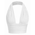 thumbnail image 1 of Débardeur Court Dos Nu à Col en V Profond pour Femmes Été Blanc m, 1 of 8