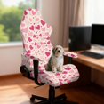 thumbnail image 3 of SCRAWLGOD Valentine's Day Decor Heart Spot Print Pink 4 PCS Gaming Chair Covers Slipcovers with Armrest Covers Computer Chair Cover Stretchable Gamer Chair Cover Cat Scratch Proof, 3 of 7