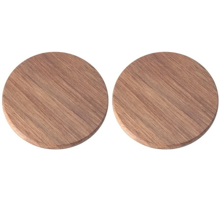 

FRCOLOR 2pcs Wooden Coaster Japanese Style Non-slip Cup Mat Heat Insulation Pad for Home Restraurant Hotel (Walnut Wood Round Shape Groove )