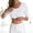 B_ White, variant on Olyvenn Women Seamless Built-in Bra 3/4 Sleeve Shirts Crewneck Slim Fit Basic Tee Tops Casual Base Layer Undershirts T-Shirts Army Green XL