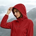 thumbnail image 4 of WRKEKC Windbreaker Jackets for Women Solid Color Long Sleeve Zip Up Hooded Waterproof Windproof Rain Coat with Pockets, 4 of 6