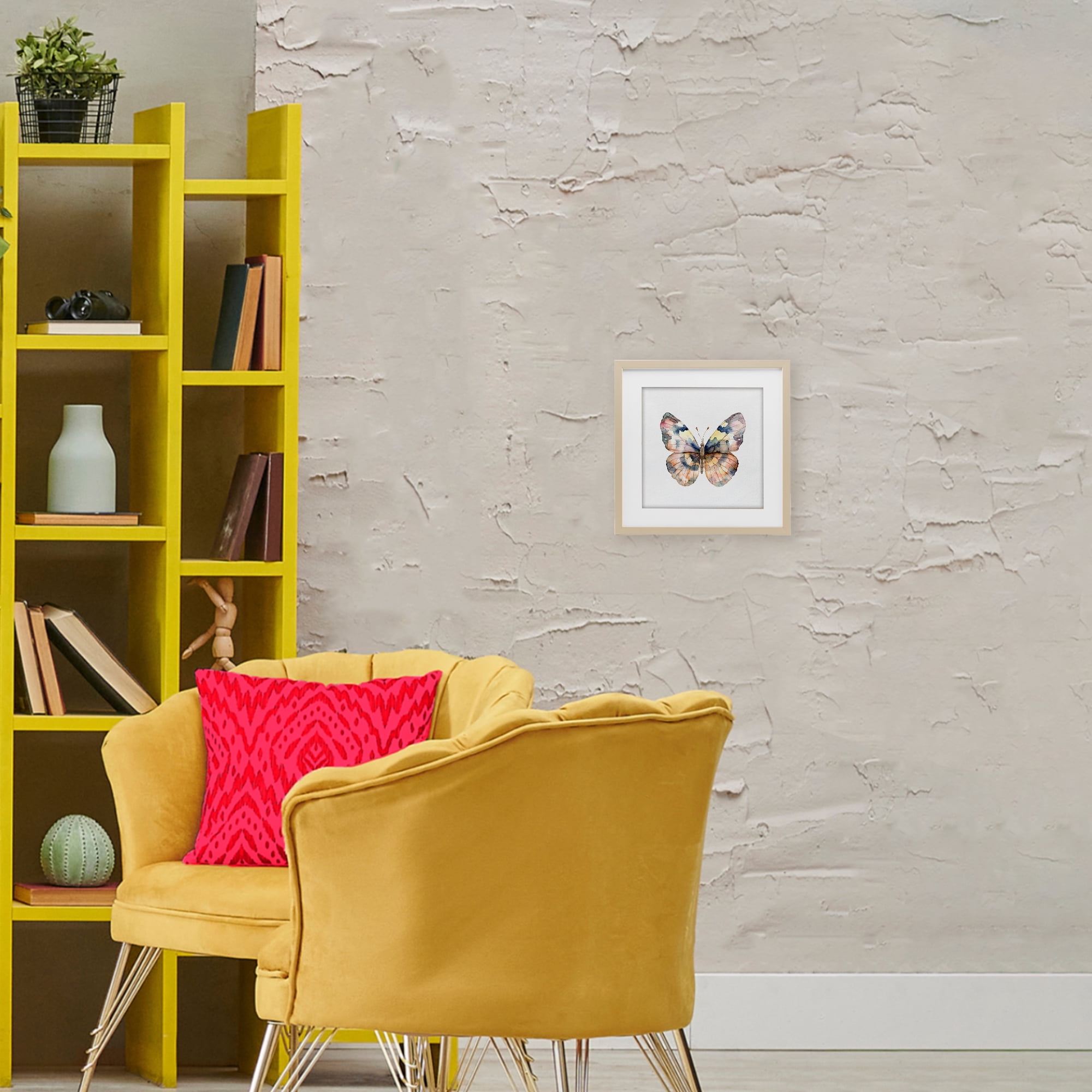 Stupell Industries Traditional Watercolor Butterfly Birch Framed Print Under Glass, design by Kim Allen