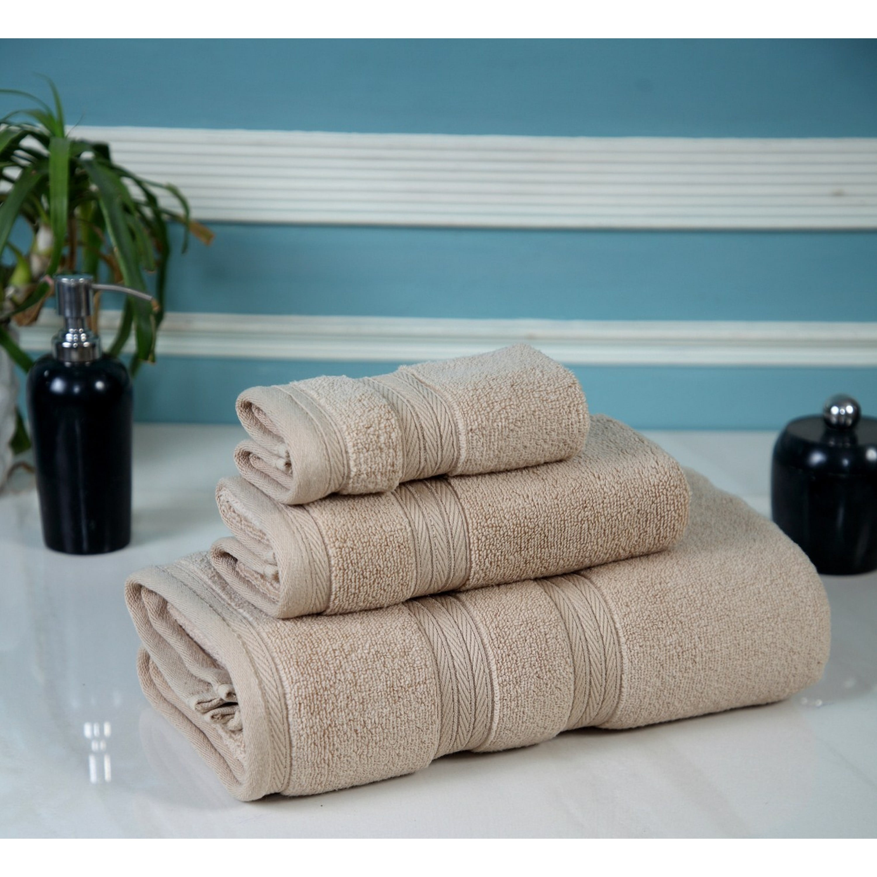 Waterford Cotton Linen Towel Set of 3, 100 Genuine Cotton Premium