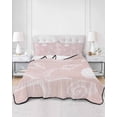 thumbnail image 2 of Twin XL Quilt Bedding Set, Marine Life Reversible Summer Quilt 3 Pieces, Summer Ocean Starfish Conch Seashell Pink Lightweight Bedspreads Coverlets with 2 Pillow Shams for All Seasons, 2 of 5