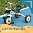 thumbnail image 4 of Kids Bike Qaba Kids Tricycle for Toddlers Age 2-5 with Adjustable Seat, Toddler Bike for Children with Basket, Bell, Handlebar Grips, White,Boys Bike, 4 of 9