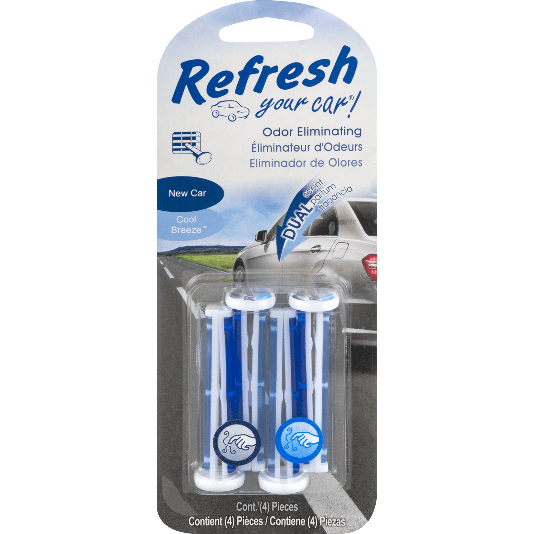 Refresh Your Car Dual Scent Vent Stick, New Car and Cool Breeze