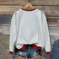 thumbnail image 5 of Aobny Striped Boho Tops for Women Long Sleeve Gray Xmas Sweatshirt Crew Neck Pullover Dressy Tops,XL, 5 of 9