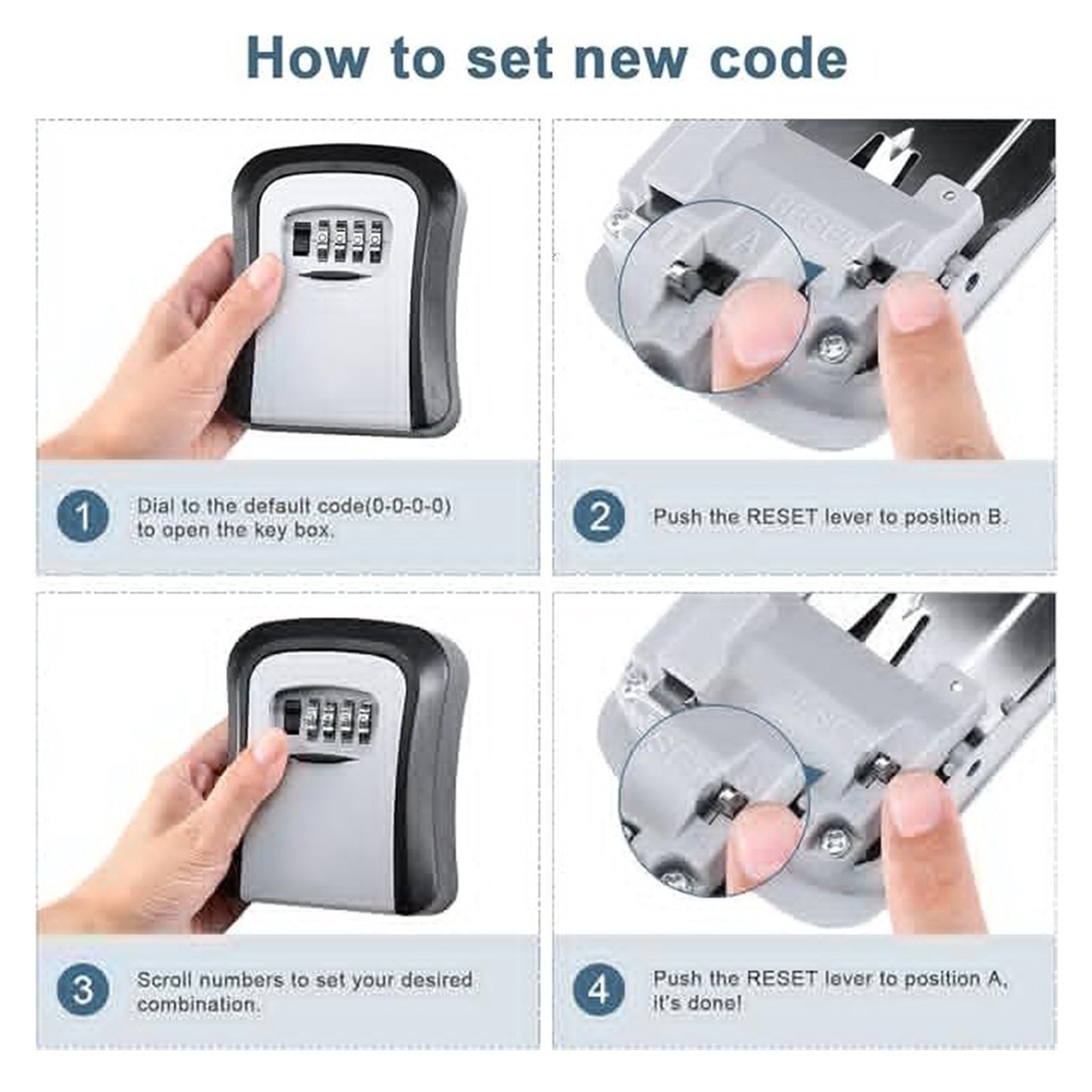 Key Lock Box for Outside 4 Digit Code Security Safe Box for House Keys Spare Keys Storage ,Compact Design