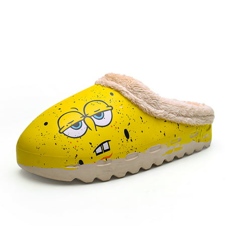 Engtoy Kids Coconut Cotton Slippers Men & Women Lovers Home Waterproof Comfortable Casual Spongebob Cotton Shoes US Size 9.5