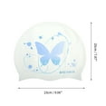 thumbnail image 4 of Unique Bargains 1 Pc Silicone Waterproof Butterfly Star Swim Cap Purple White, 4 of 5