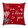 thumbnail image 3 of Boovnll Valentines Pillow Covers 18x18", Heart Printing Valentines Day Pillow Covers for Home Living Room Bedroom Sofa Couch Party Decor, Valentines Day Decorations, 3 of 7