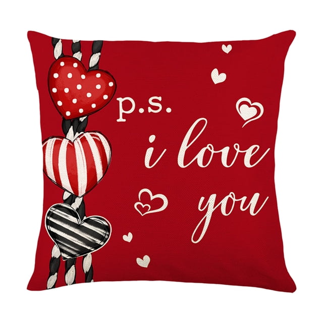 Housses de Coussin d'Extérieur, Housse de Coussin Imprimée pour la Saint-Valentin, Style Lettre