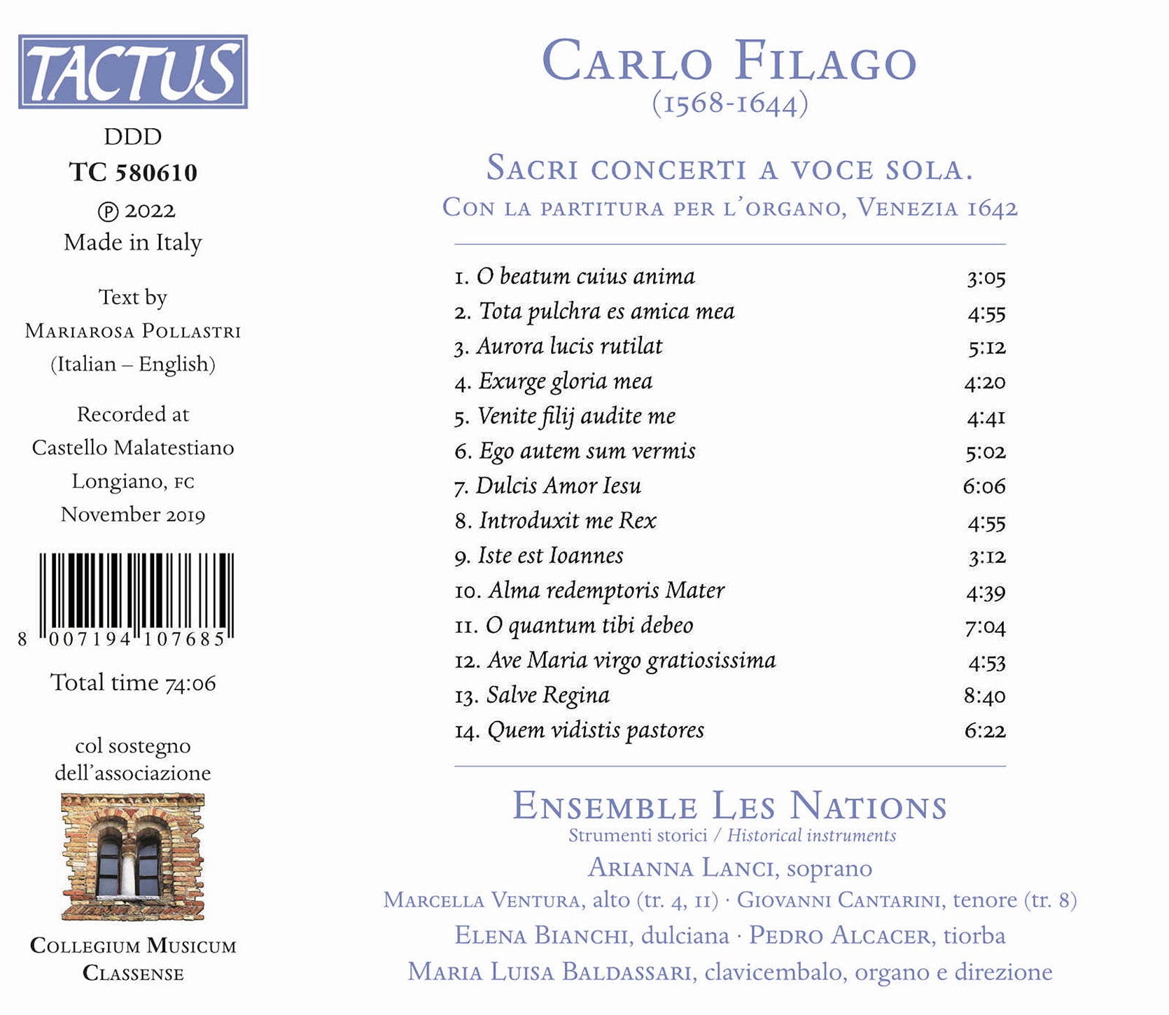 Ensemble Les Nations - Sacri Concerti a Voce Sola - Music & Performance - CD