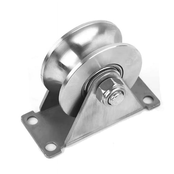 2in 304 Stainless Steel Sliding Door Wheels U-Slot Rollers Heavy Duty Pulleys Rolling Dual Bearing Plate Casters