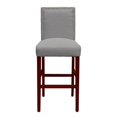 thumbnail image 1 of Tabouret de Bar Rembourré à Clous en Tissu Gris, 1 of 2