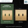 thumbnail image 5 of Rio Salto BRASS Signature Collection Metal Gold Double Toggle Light Switch Covers Wall Plate STANDARD SIZE Wallplate Decorative 2 Gang Wall Switch Plate Covers Genuine Brushed Brass 5 Pack, 5 of 9