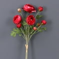 thumbnail image 2 of Artificial Ranunculus Flowers 9 Heads Vintage Silk Flowers Buttercup Long Stems Fake flower bouquets Arrangement (white), 2 of 7