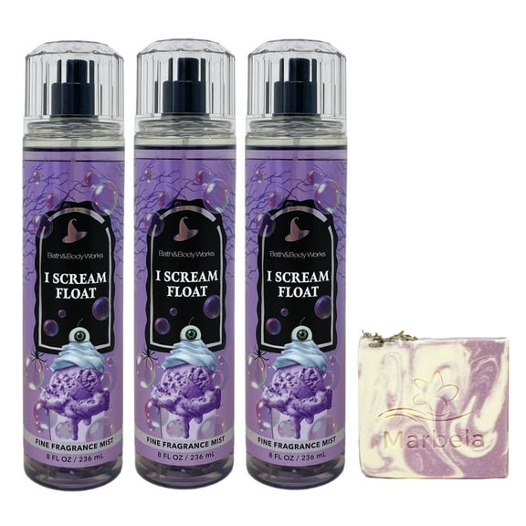 Bath & Body Works I Scream Float 3 Pack Fine Fragrance Mist Bundle with a Lavender Dream Bar Soap - Full Size