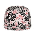 thumbnail image 2 of Daiia Black Snake print Flat Bill Hats Flat Brim Trucker Cap Baseball Cap Adjustable Classic Low Profile Hat Unconstructed Plain Cap, 2 of 9