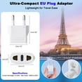 thumbnail image 2 of Sherry European Plug Adapter Power Converter, Travel from USA US to EU Europe, European Travel Plug Adapter, International Outlet Adaptor, America to Euro Outlets, Type C 4-Pack White, 2 of 5