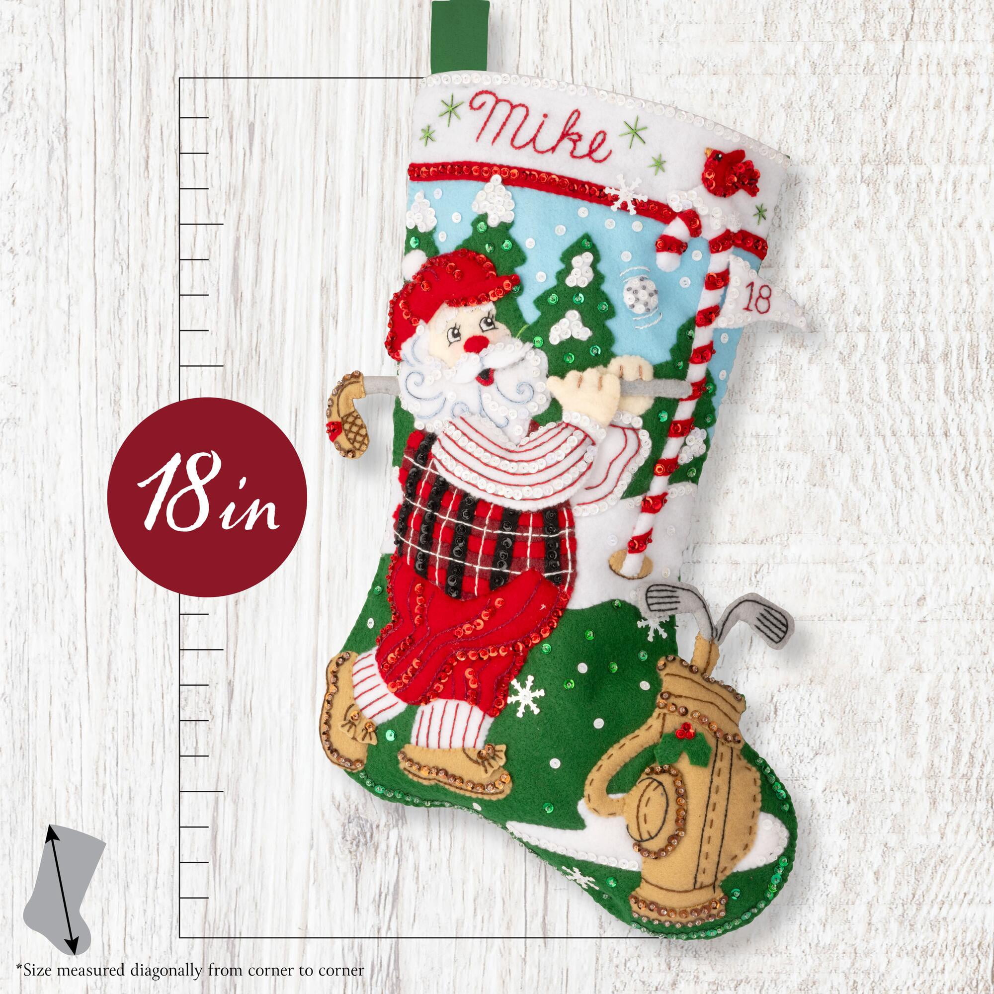 Bucilla Hole-in-One Santa 18 in Multicolor Felt Stocking Kit