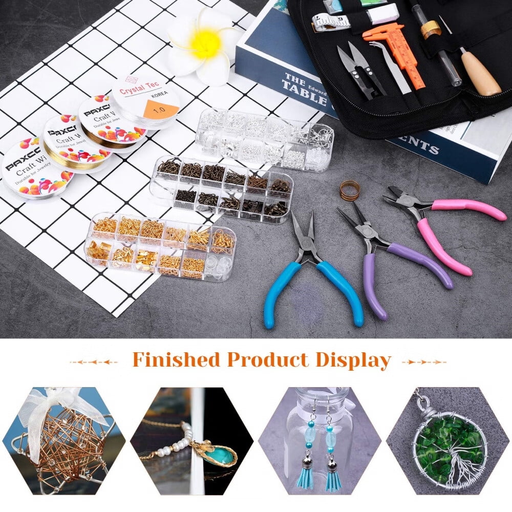 Jewelry Making Supplies Kit, Jewelry Making Kit with Jewelry Making Tools, Jewelry Wires and Jewelry Findings for Jewelry Making, Repair and Beading