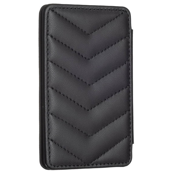 GJX Black Phone Wallet Stick On, Slim Card Holder for Phone Case with Magnetic Closure, Multi-Card Storage