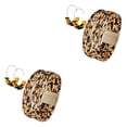 thumbnail image 4 of Sonducket Pulseras Pendientes Estampado de leopardo Brazalete colgante apilable Buena artesanía Joyería de moda Decoración perfecta marrón marron oscuro 2Conjunto, 4 of 6