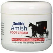 Smith's Amish Foot Cream (4 oz.) Deep Soothing Herbal Cream for Intense Foot and Leg Discomfort including Burning, Cramping and Restlessness Sensations