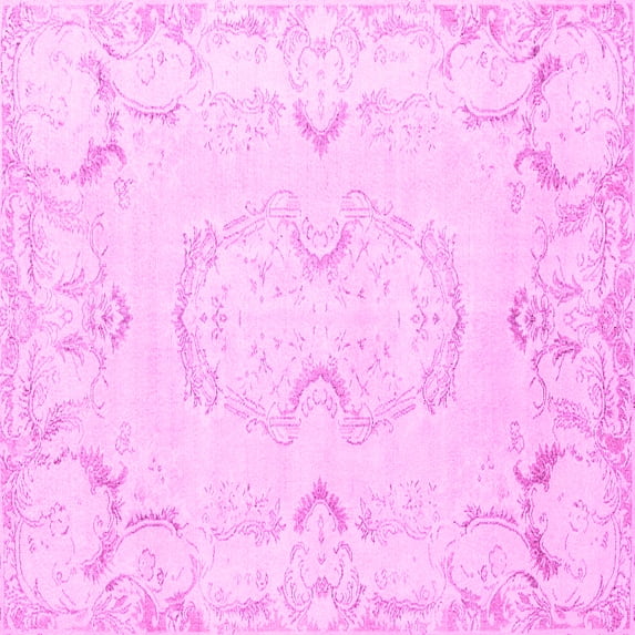 Ahgly Company Indoor Square Persian Pink Traditional Area Rugs, 4' Square