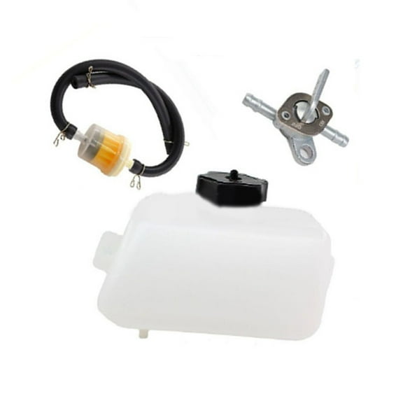 2-Stroke 49CC Petrol Tank Oil Filter Hose Set for Dirt Bike Lawn Mower - Durable Plastic & Metal Fuel System Replacement Parts (3 Pieces)