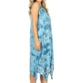thumbnail image 4 of Sakkas Tinna Women's Casual Sleeveless Tank Flare Midi Boho Print Dress Cover-up - UD46-2803-Grey - One Size, 4 of 5