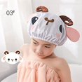 thumbnail image 3 of Gorros de ducha reutilizables para baño diseñados para bebés, niños, cabello largo/grueso, lindo, impermeable, animal de dibujos animados, gorro de baño de doble capa para niños, niñas, mujeres (pez, 3 of 5