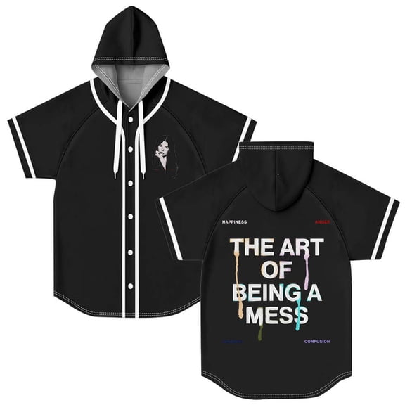 Lauren Spencer Smith The Art Of Being A Mess Hooded Baseball Jersey Short Sleeve Shirt Women Men Crewneck Tee