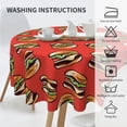 thumbnail image 5 of Burger Vibrant Color Tablecloth Round 60 Inch Table Cloth Cover Mat Holiday Party Decoration for Dining Room Home Kitchen Picnic, 5 of 6