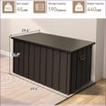 thumbnail image 5 of Deck Boxes, 190 Gallon Waterproof Lockable Outdoor Storage for Patio, Pool, Backyard | Walnut Brown | Steel, 5 of 9