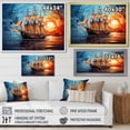 thumbnail image 4 of Designart "Through Time Sailboat Sailing painting II" Sailing Boat Floater Framed Wall Art Living Room, 4 of 7
