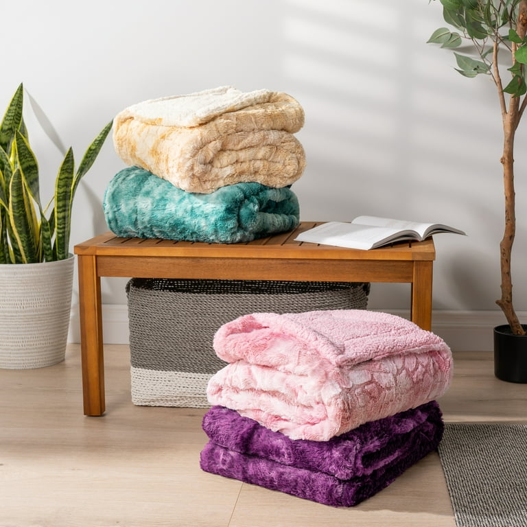 Fuzzy tie dye blanket sale