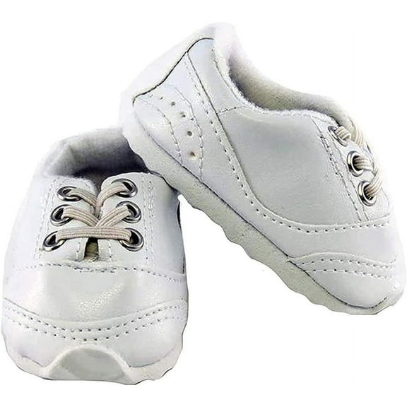 American Fashion World White Sporty No Tie Sneakers Made for 18 inch Dolls