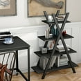 thumbnail image 4 of Costway 4-Tier Bookshelf Storage Display Shelves Bookcase Ladder X-Shape Black, 4 of 10