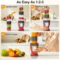 thumbnail image 3 of HoninJoy Portable Blender, Compact Personal Blender for-Smoothies, Shakes, Food Prep, and Frozen Blending, 20-oz. Cups and Spout Lids, Grinding Cup, 3 of 8