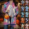 thumbnail image 2 of Hessimy Women's Lightweight Halloween Cardigans Casual Loose Long Sleeve Vintage Fall Cardigan Jackets(Light Blue,XXXL), 2 of 9
