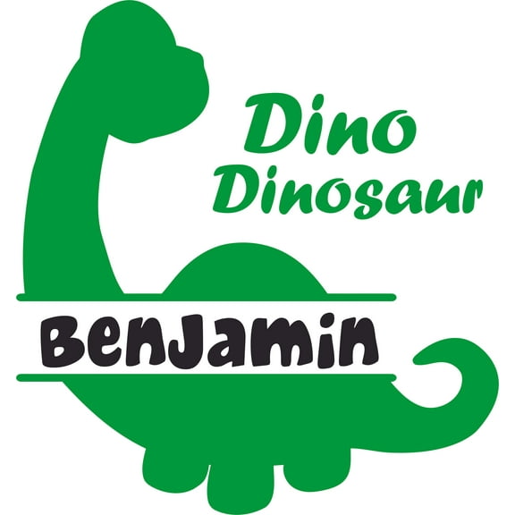 Wall Decal Dino Dinosaur Split Boys Room Teady Bear Trains Dino Dinosaurs Trucks Airplane Holiday Gift Decorating Ideas Personalized Name Sticker - Size: 20 Inches X 20 Inches