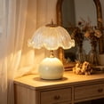 thumbnail image 3 of ICQOVD LED Handcrafted Eggshell Table Lamp Vintage Bedside Light Warm Ambient Home Decor for Bedroom Living Room office, 3 of 6