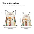 thumbnail image 4 of Kdxio Black African Woman Print Drawstring Backpack Bag,Waterproof Draw String Back Sack, Gym Drawstring Bags Swim Bag For Unisex, 4 of 9
