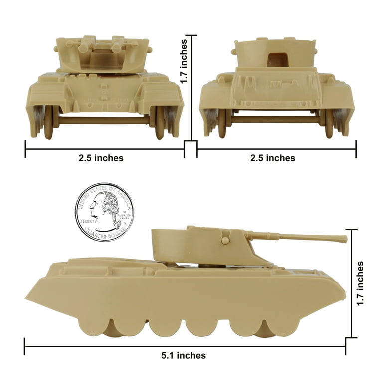 BMC Classic Anti-Aircraft Tanks Black Plastic Army Men Vehicles