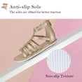 thumbnail image 4 of HOMEHOT Toddler Girl Sandals for Summer Gladiator Cross-tied Zipper Flat Sandals with Strappy Ankle Zipper Toddler 10 Gold, 4 of 6