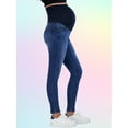 thumbnail image 3 of Savi Parker Women’s Maternity Jeans Over The Belly - Pregnancy Must Haves Fall and Winter Maternity Clothes (M, Medium Wash), 3 of 7