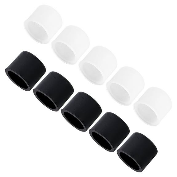 10 Pcs Black Clear Silicone RCA Female Connector Dust Proof Protector Cover